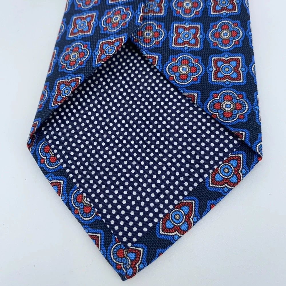 Eton Tie Men One Size Multi Patterned Silk Classic Luxury Necktie Italy Made NWT